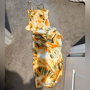 Multicolored skirt set